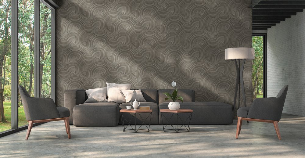 A.S. Creation Tapete Vlies 3D Wellen Braun Hellgrau Gold 38696-4