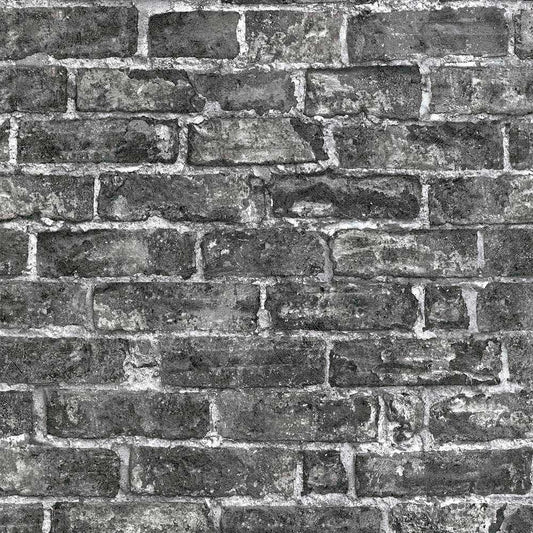  Tapete Vlies Backstein Wand Schwarz Grau 6318-15
