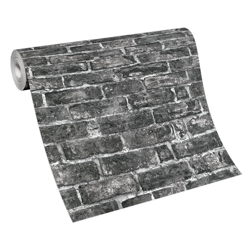  Tapete Vlies Backstein Wand Schwarz Grau 6318-15