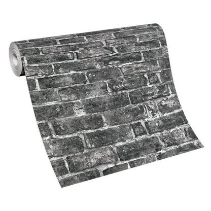  Tapete Vlies Backstein Wand Schwarz Grau 6318-15