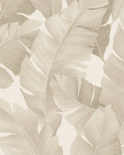  Tapete Vlies Bananenblätter Beige Creme Metallic 31625