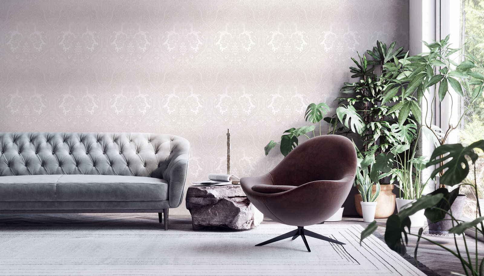 A.S. Creation Tapete Vlies Barock-Design Grau Silber 38708-4