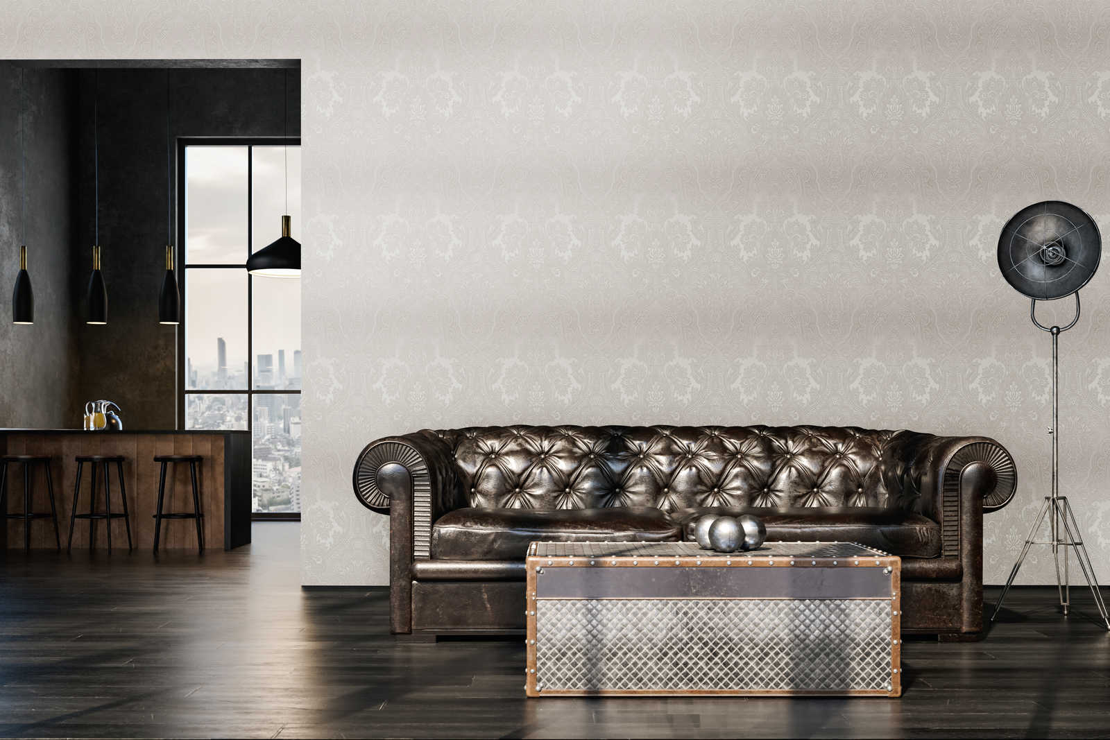 A.S. Creation Tapete Vlies Barock-Design Grau Silber 38708-4