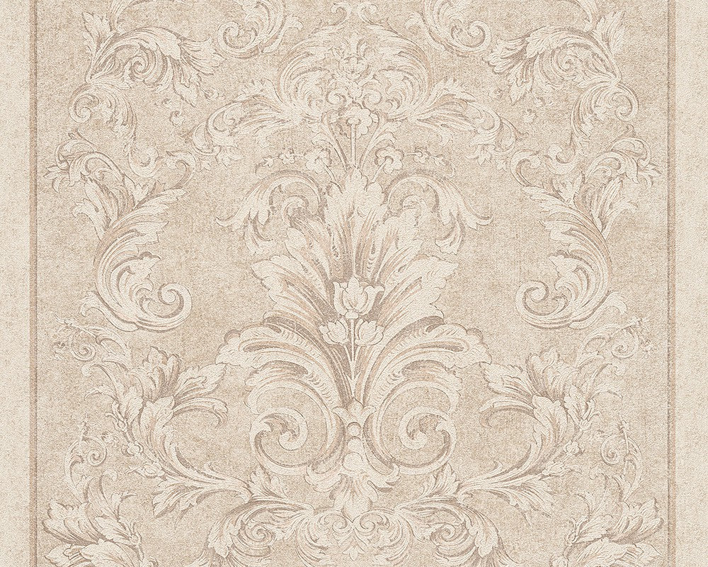  Tapete Vlies Barock Floral Silber Creme 96216-2