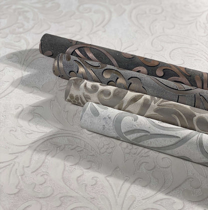  Tapete Vlies Barock Metallic Grau Kupfer 32603