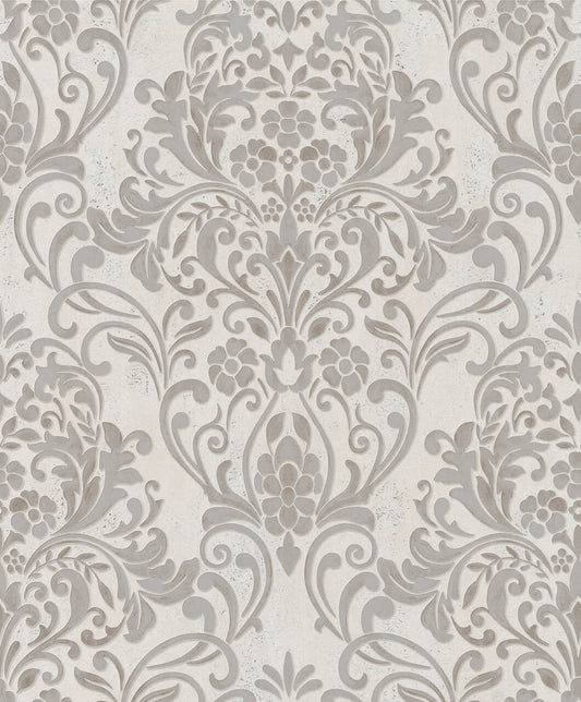  Tapete Vlies Barock Metallic Grau Kupfer 32603