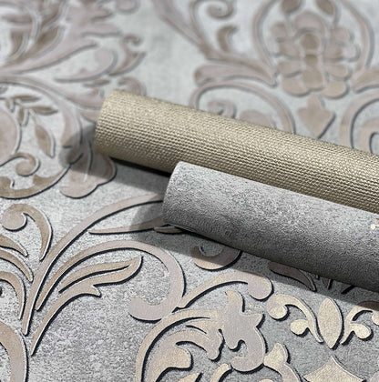  Tapete Vlies Barock Metallic Grau Silber 32602