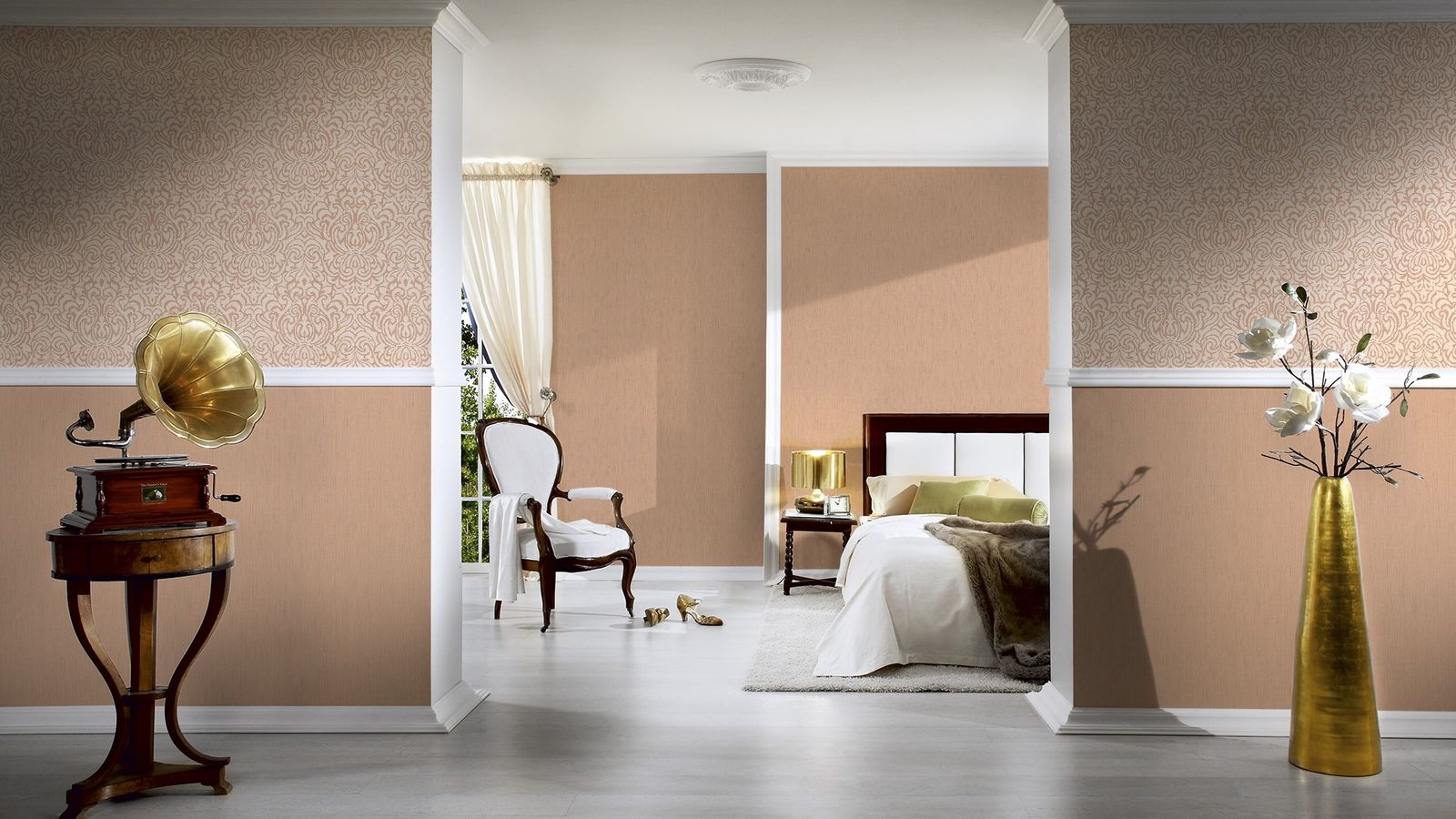  Tapete Vlies Barock Beige Creme Tessuto 96193-4