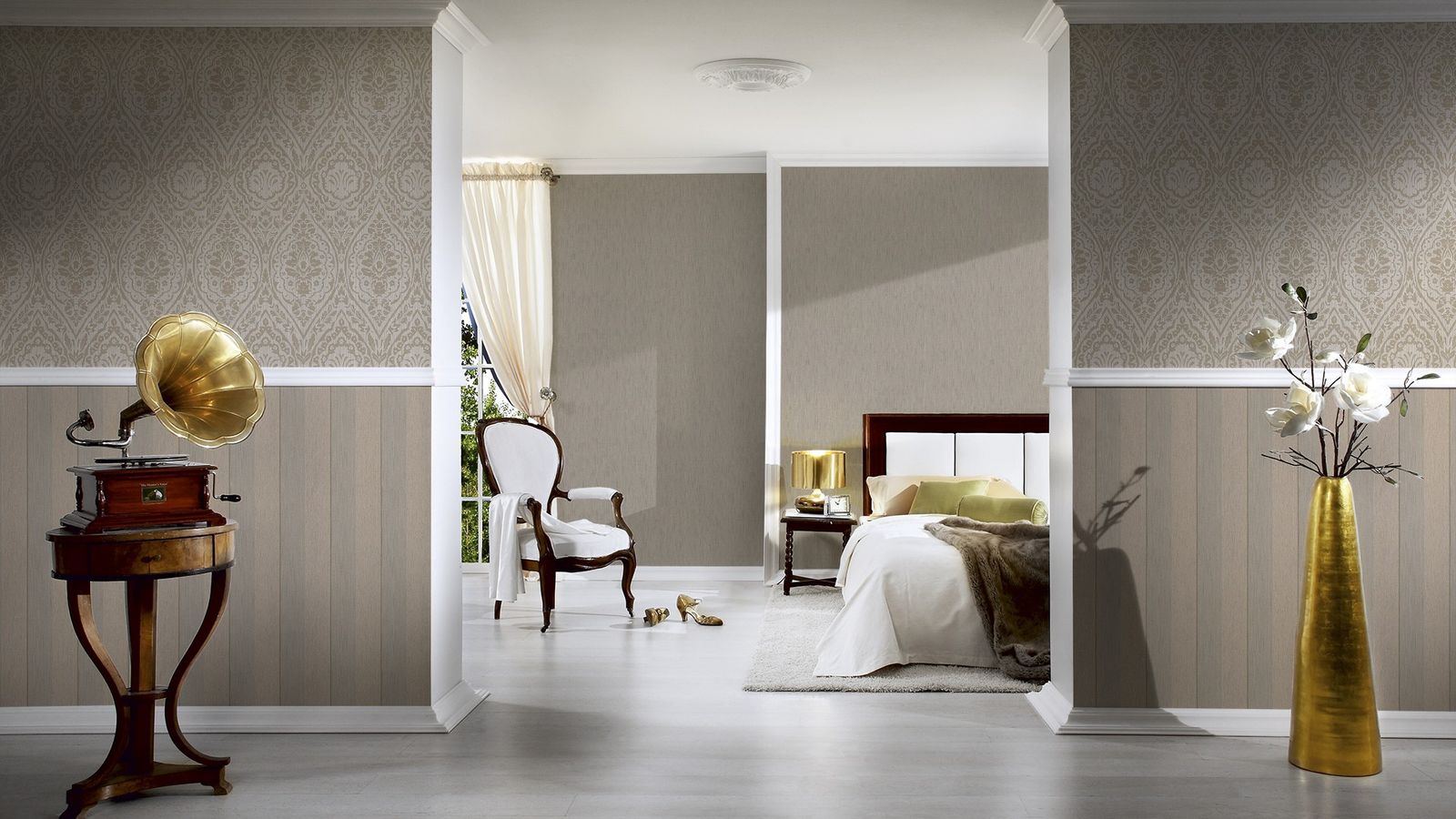  Tapete Vlies Barock Beige Grau Tessuto 96195-6