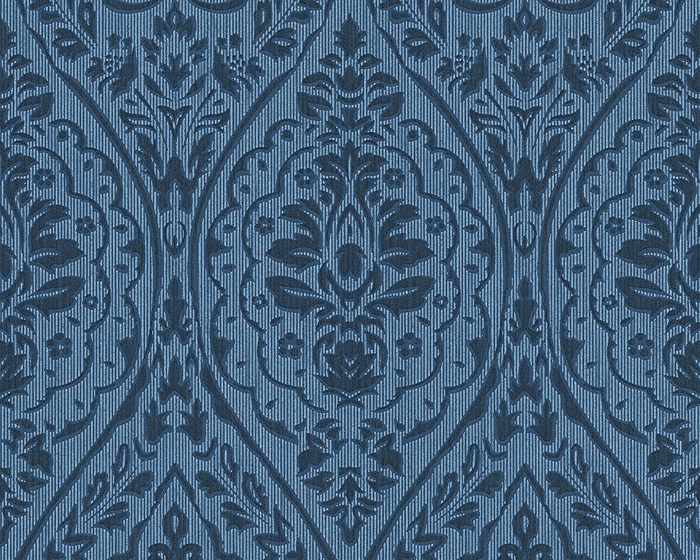  Tapete Vlies Barock Blau Tessuto 96195-8