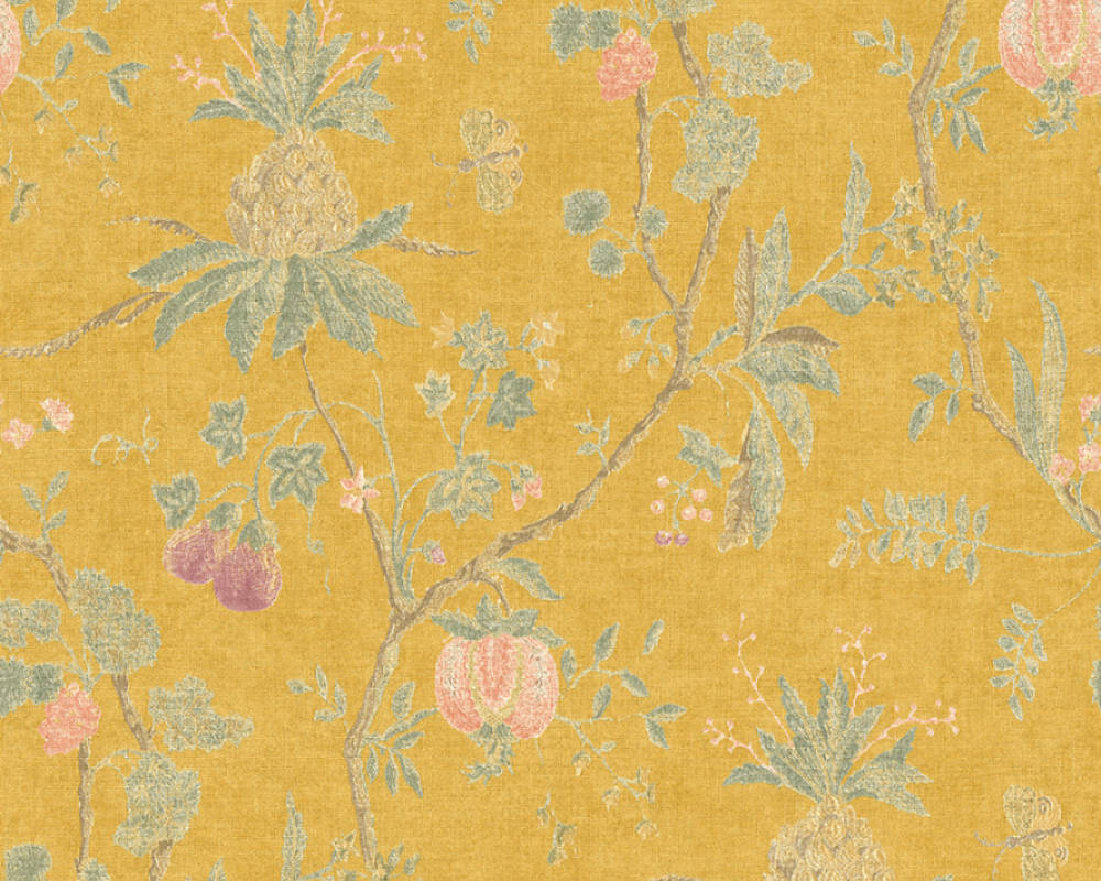  Tapete Vlies Baum Barock Gelb Grün 36719-4