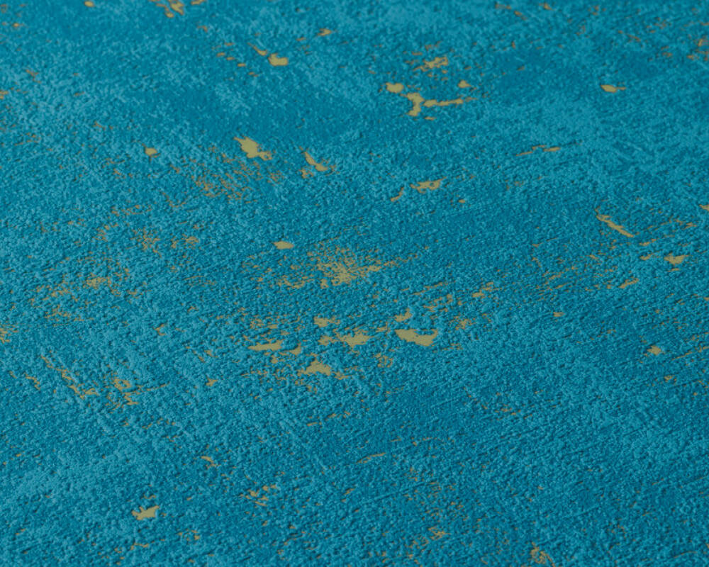 A.S. Creation Tapete Vlies Beton-Optik Used Blau Gold Glanz 2307-68