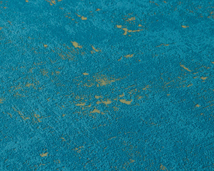 A.S. Creation Tapete Vlies Beton-Optik Used Blau Gold Glanz 2307-68