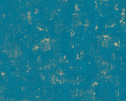 A.S. Creation Tapete Vlies Beton-Optik Used Blau Gold Glanz 2307-68