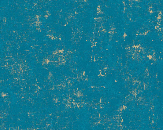 A.S. Creation Tapete Vlies Beton-Optik Used Blau Gold Glanz 2307-68