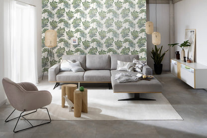  Tapete Vlies Blätter Dschungel Grün Blau Weiss 32745