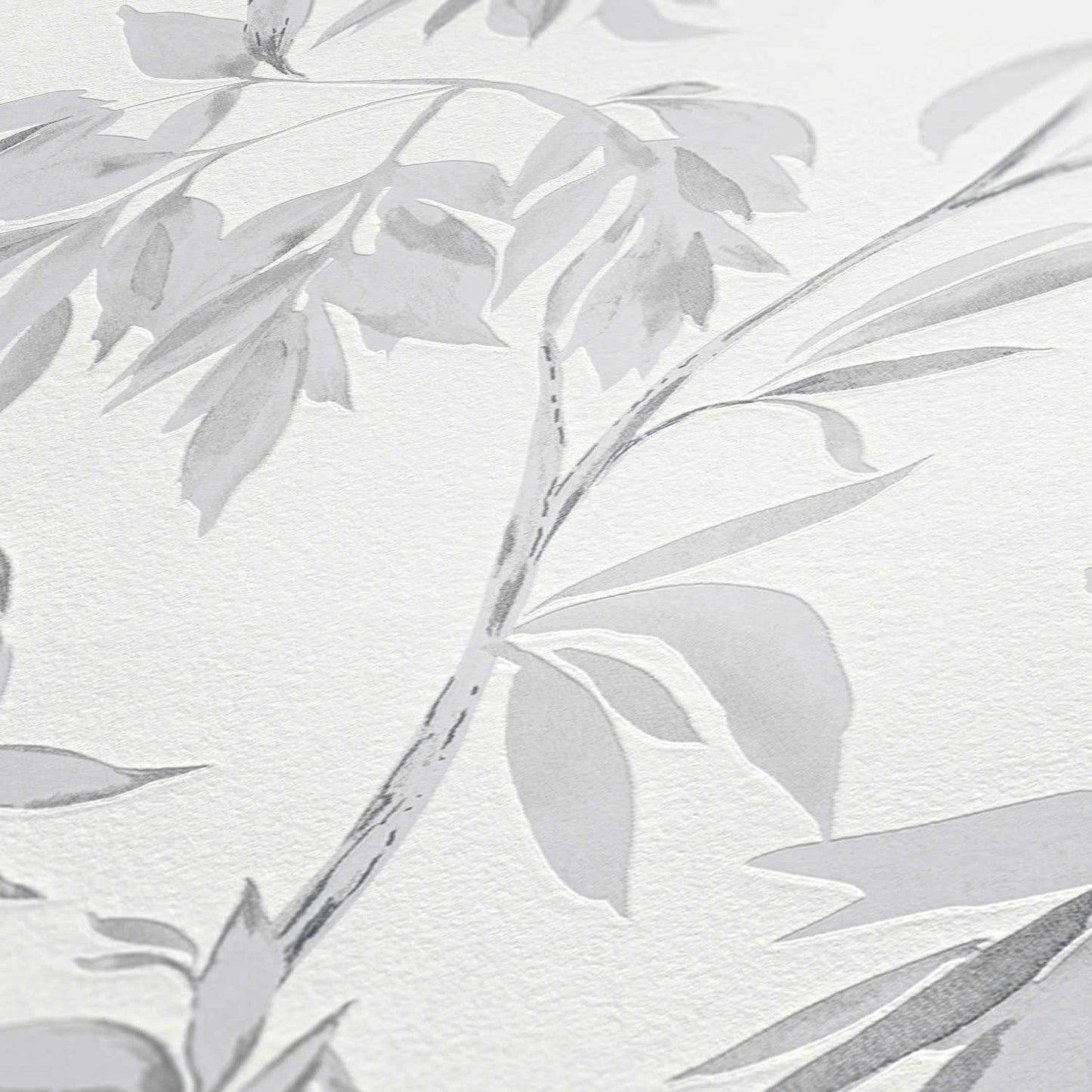 A.S. Creation Tapete Vlies Blätter Floral Weiß Grau Attractive 37830-2