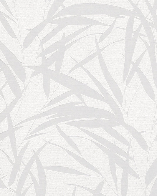  Tapete Vlies Blätter Glitzer Weiß Silber Glanz 6753-10