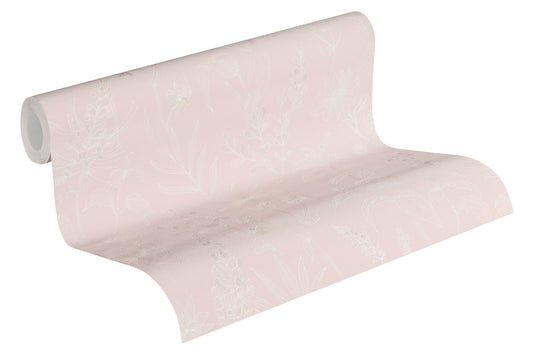  Tapete Vlies Blätter Rosa Weiß Glitzer Jette 37363-3