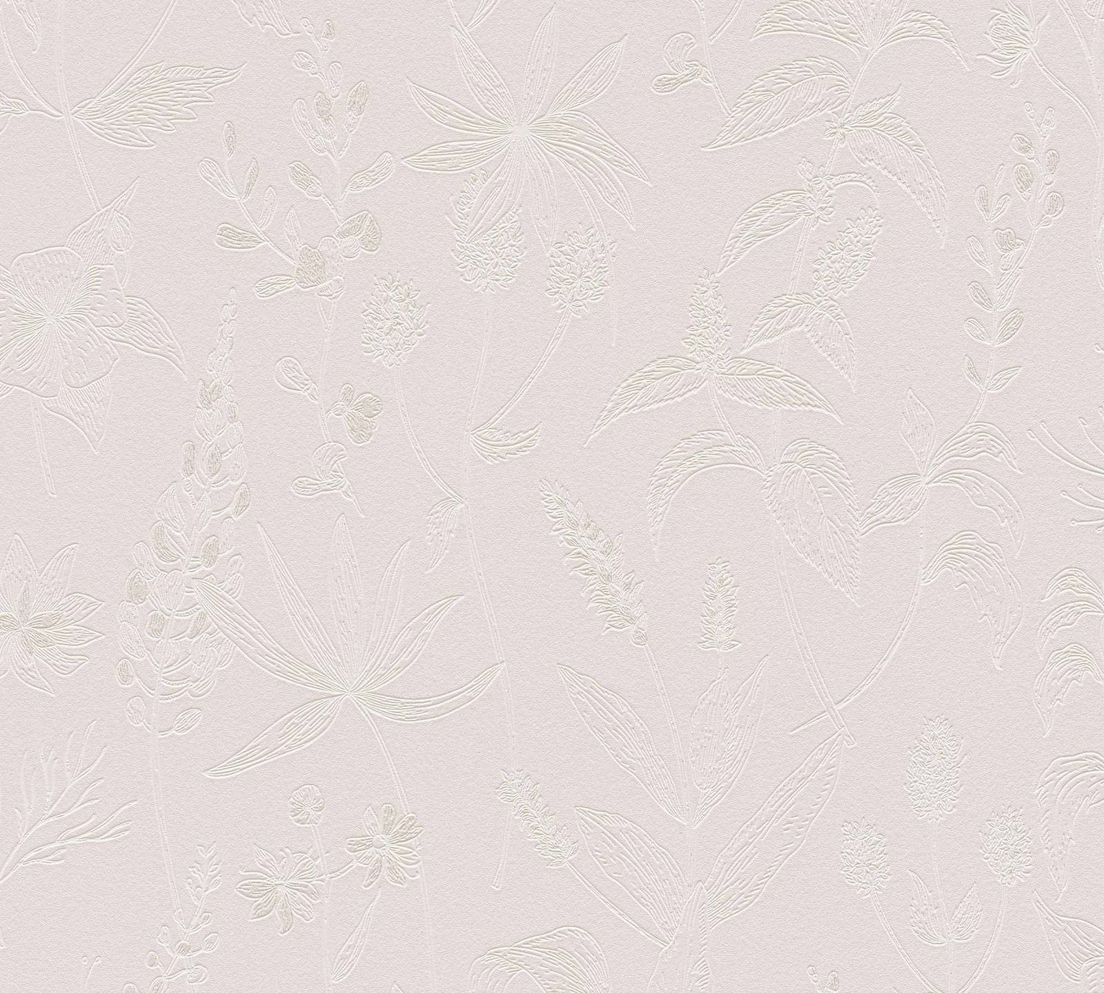  Tapete Vlies Blätter Rosa Weiß Glitzer Jette 37363-3