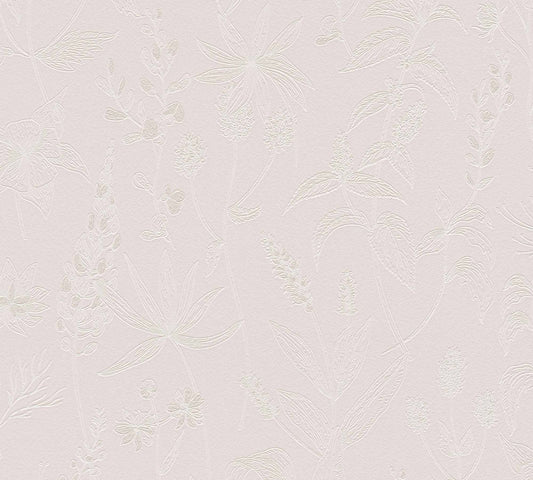  Tapete Vlies Blätter Rosa Weiß Glitzer Jette 37363-3