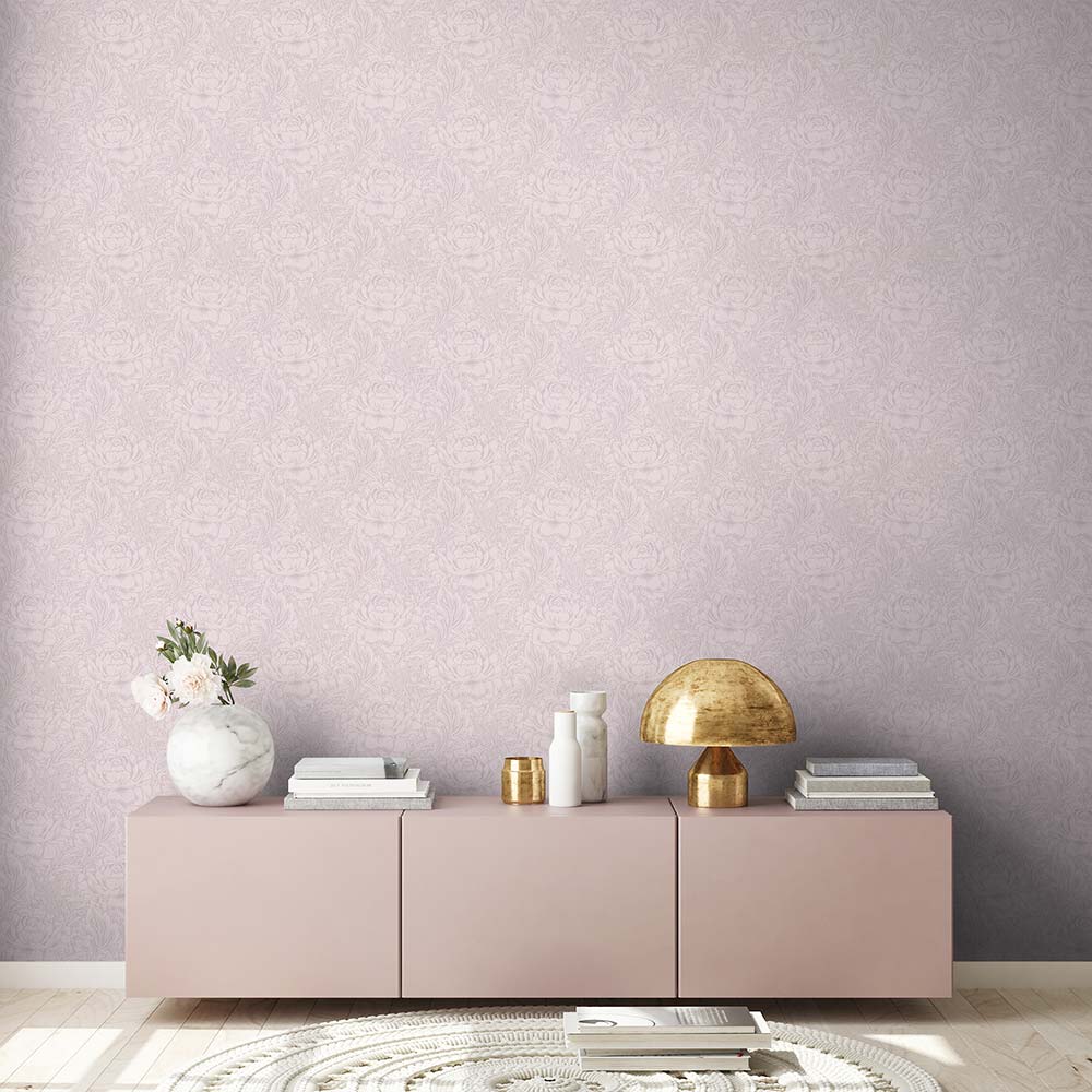  Tapete Vlies Blumen Floral Textil Rosa 38092-2