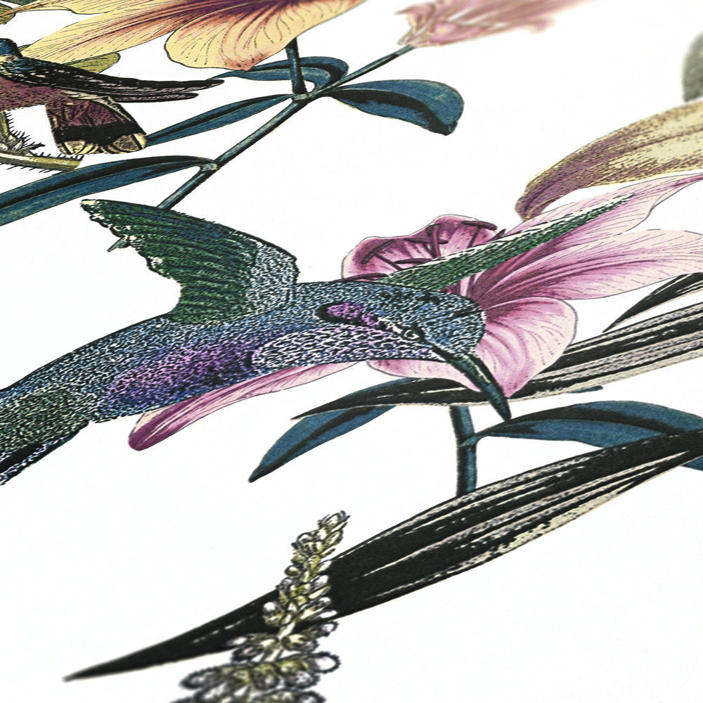  Tapete Vlies Blumen Vögel Weiß Bunt Jungle Chic 37701-1