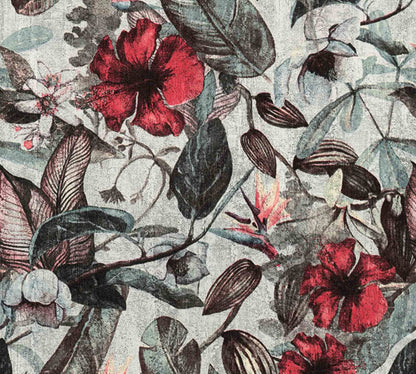 A.S. Creation Tapete Vlies Dschungel Blumen Grau Grün 37216-1