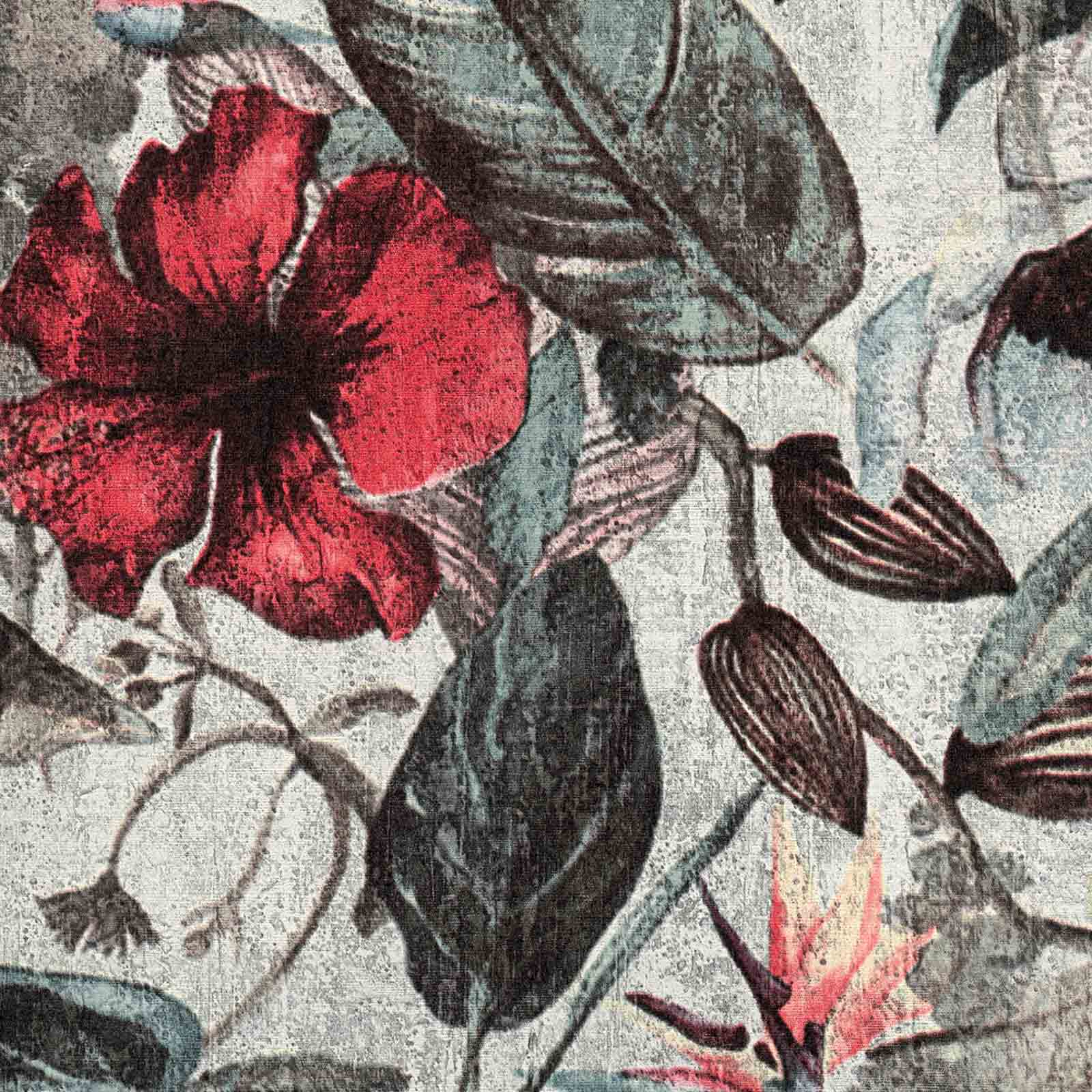 A.S. Creation Tapete Vlies Dschungel Blumen Grau Grün 37216-1