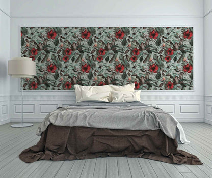 A.S. Creation Tapete Vlies Dschungel Blumen Grau Grün 37216-1