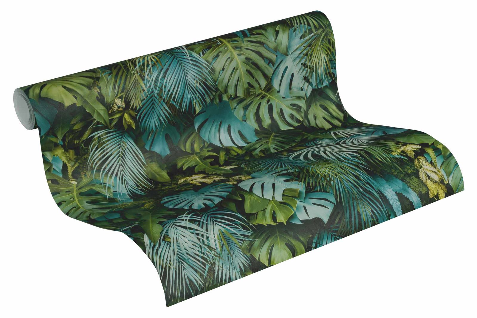 A.S. Creation Tapete Vlies Dschungel Floral Grün Blau 37280-3