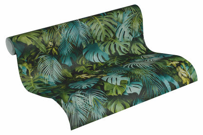 A.S. Creation Tapete Vlies Dschungel Floral Grün Blau 37280-3