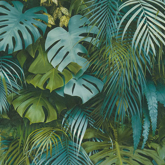 A.S. Creation Tapete Vlies Dschungel Floral Grün Blau 37280-3