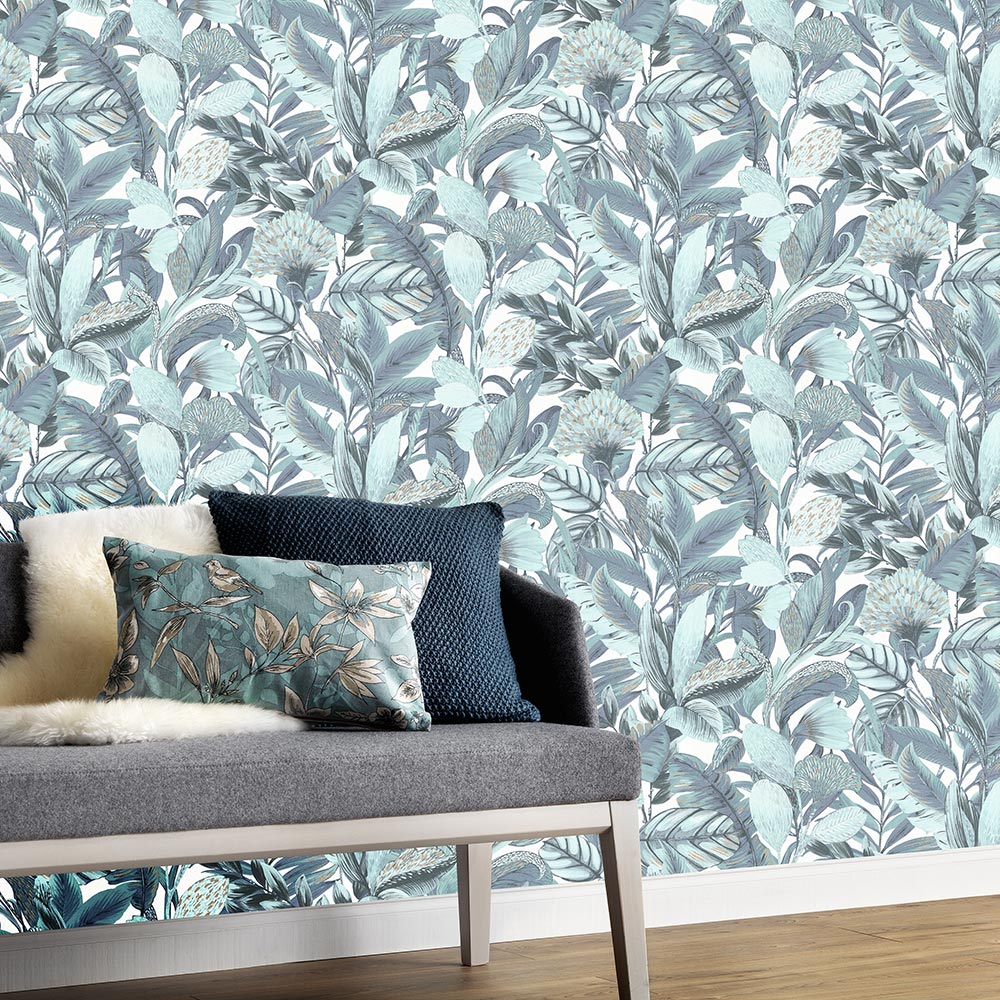  Tapete Vlies ELLE Blumen Floral Türkis Blau 10202-18