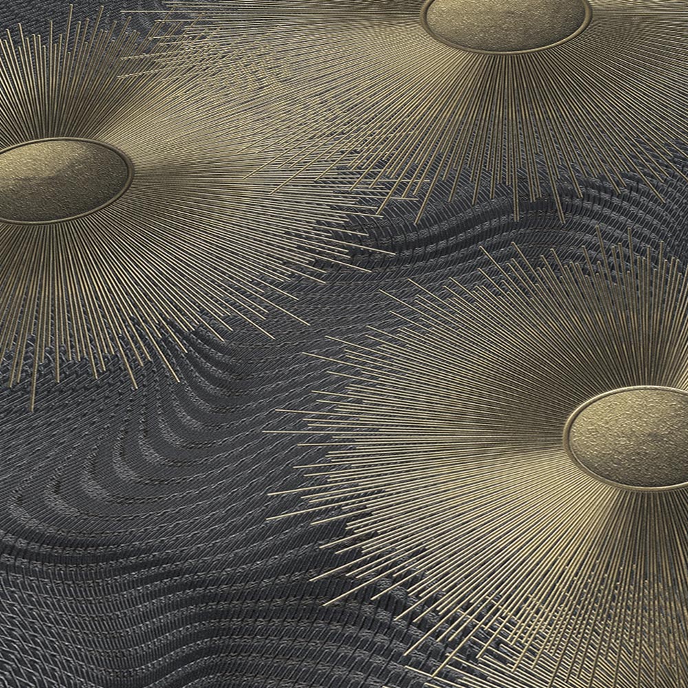  Tapete Vlies ELLE Grafik Sonne Schwarz Metallic 10191-15