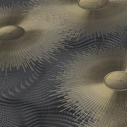  Tapete Vlies ELLE Grafik Sonne Schwarz Metallic 10191-15