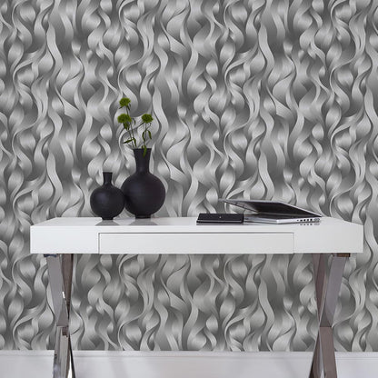  Tapete Vlies ELLE Wellen Grafik Anthrazit 10204-15