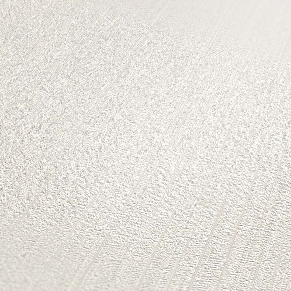  Tapete Vlies Einfarbig Streifen Creme-weiß 38098-8