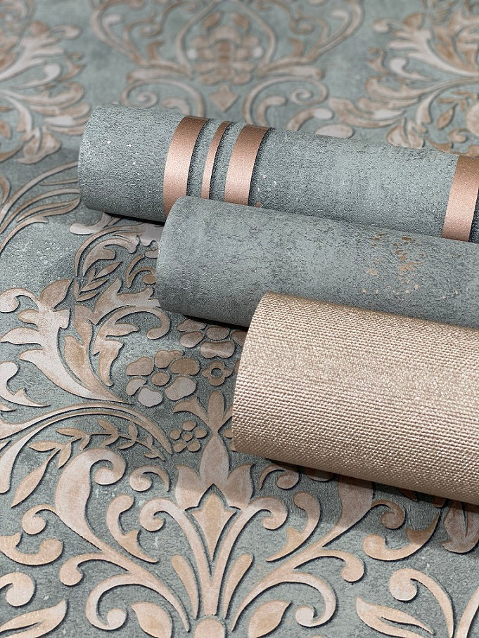  Tapete Vlies Einfarbig Struktur Metallic Alt-rosa 32627