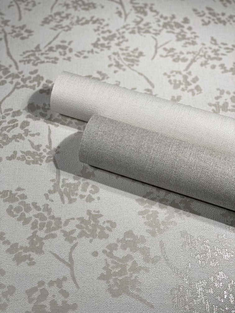  Tapete Vlies Einfarbig Textil Weiß Glanz 32706