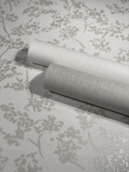  Tapete Vlies Einfarbig Textil Weiß Glanz 32706