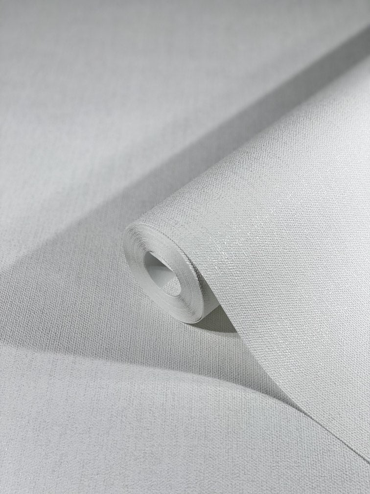  Tapete Vlies Einfarbig Textil Weiß Glanz 32706