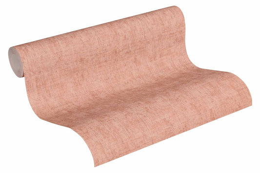 A.S. Creation Tapete Vlies Einfarbig Meliert Lachs-rot Grau 37334-3