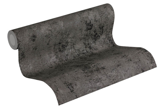 Tapete Vlies Einfarbig Mit Struktur Anthrazit 37425-6