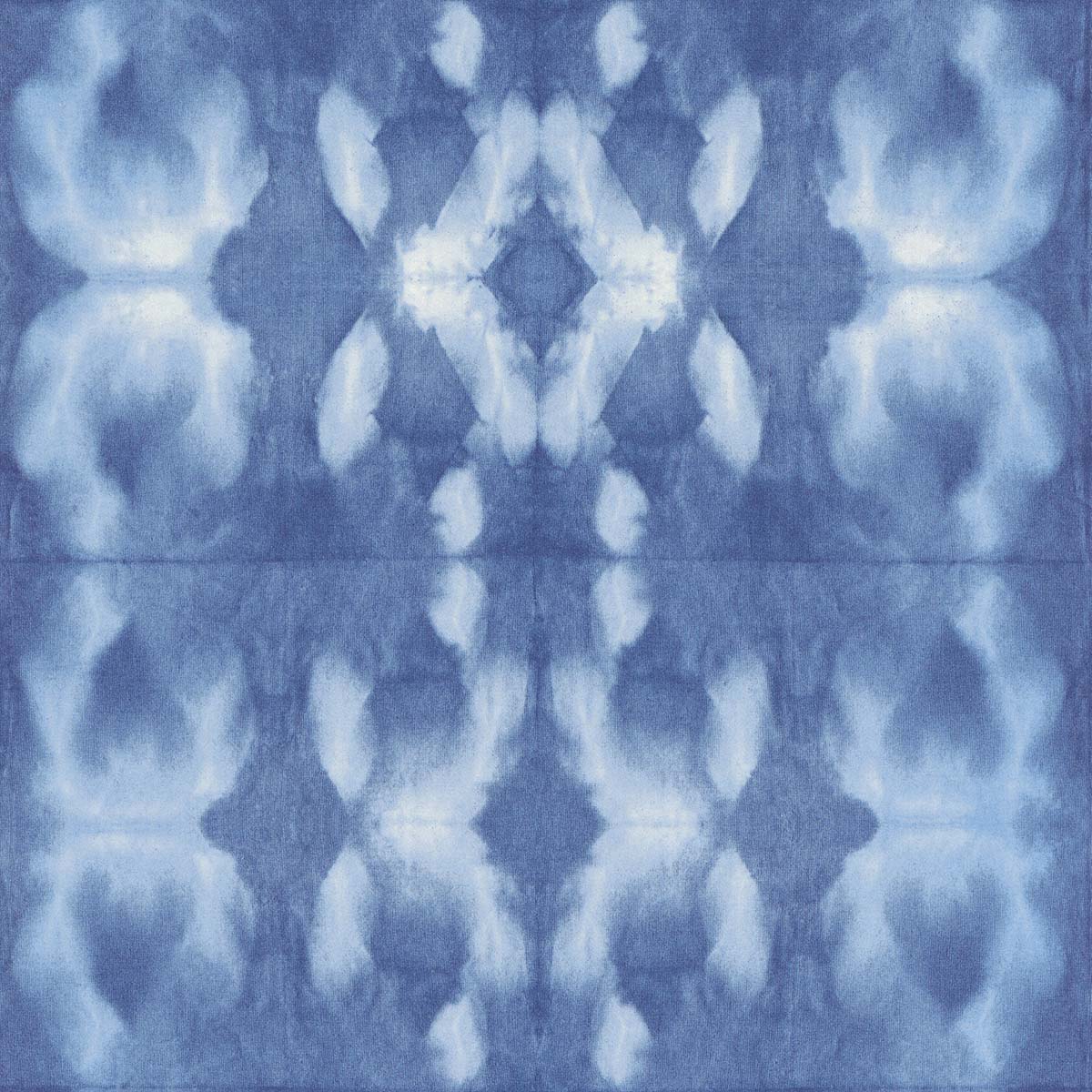  Tapete Vlies Ethno-Design Blau Cremeweiß 148685