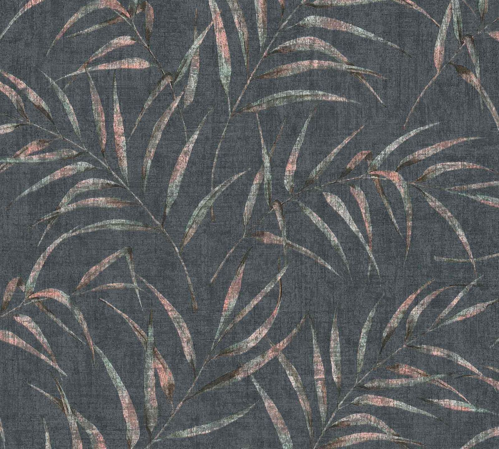 A.S. Creation Tapete Vlies Farn Blätter Anthrazit Grün 37335-5