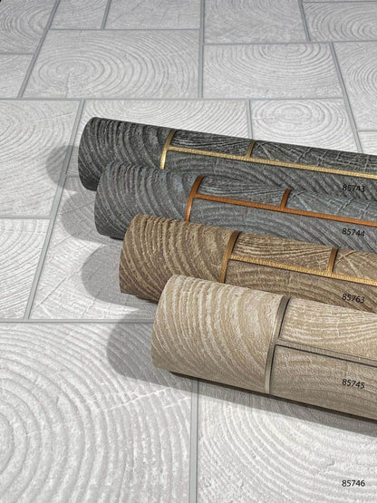  Tapete Vlies Fliesen Holz Kacheln Beige Silber 85745
