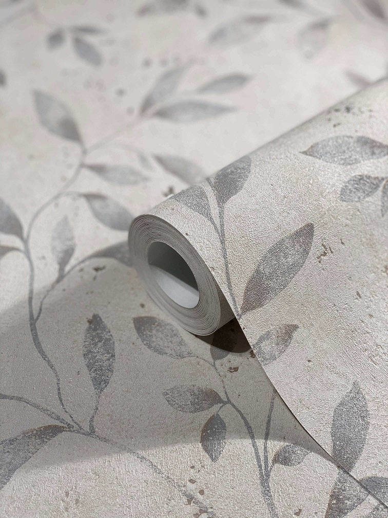  Tapete Vlies Floral Blätter Metallic Greige Gold 32633