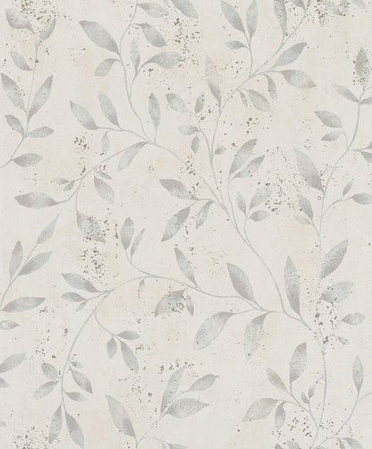  Tapete Vlies Floral Blätter Metallic Greige Gold 32633