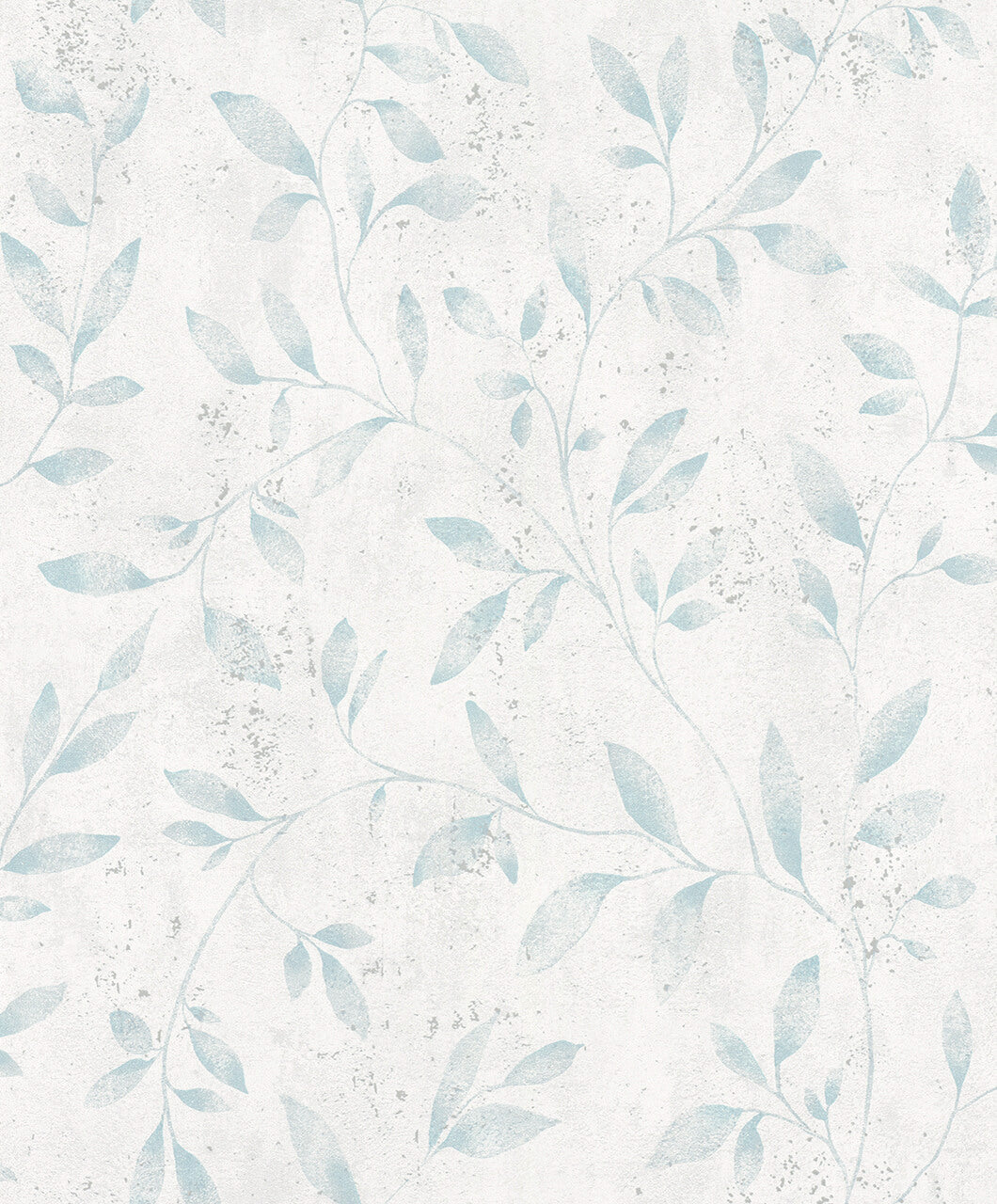 Tapete Vlies Floral Blätter Metallic Weiss Blau 32631